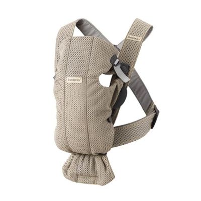 BabyBjörn Mochila porta-bebé mini, malha 3D, cinzento areia