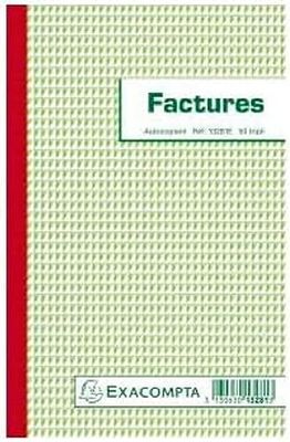 Exacompta - Ref. 13281E - 1 Manifold FACTURES - 50 numbered carbonless sheets in 3 copies (1 original + 2 copies) - size 210 x 135 mm - made in France