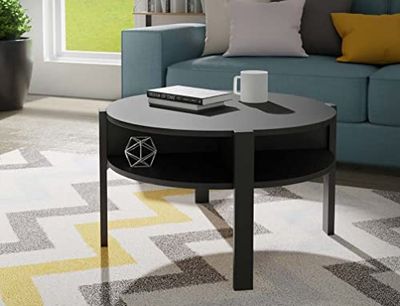 Forte Möbel Tobago salontafel, houtmateriaal, zwart, B x H x D: 74,4 x 45,5 x 74,4 cm