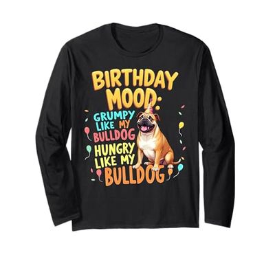 Divertente regalo di compleanno con bulldog inglese Maglia a Manica