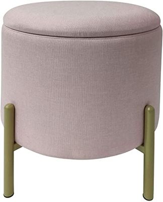 ECHTWERK Kruk Logan met hoogwaardige oppervlaktebekleding van polyester, opbergfunctie, 40 x 40 x 40 cm, tot 150 kg, roze, EW-RH-0437R
