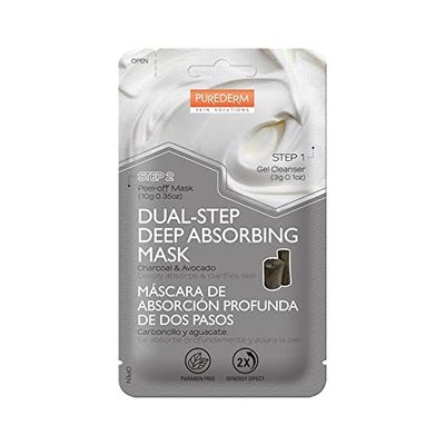 Purederm Dual step Deep Absorbing Mask antracite & avocado 13 g gel Peel Off Mask