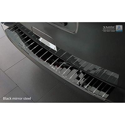 Avisa Protetor de para-choques traseiro INOX preto refletor compatível com Citroën Spacetourer/Peugeot Traveller/Toyota Proace Verso 2016 - 'Ribs'