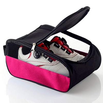 Getfitsoo Sac à Chaussures de Golf Rose pour Femme, Sac de Transport pour Chaussures de Golf avec Fermeture éclair et Ventilation (Rose)