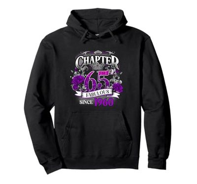 Womens Chapter 65 Fabulous Since 1960 65th Birthday Queen Pullover Hoodie