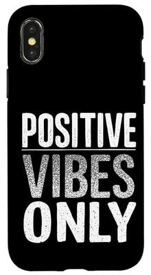 POSITIVE VIBES ONLY Motivational Typography Case for iPhone X/XS