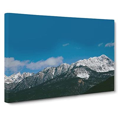 Landscape The View of the Mountains No.2 Modern Canvas Wall Art Print Ready to Hang, Framed Picture for Living Room Bedroom Home Office Décor, 24x16 Inch (60x40 cm)