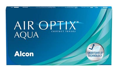 Air Optix Aqua Lentes de contacto de reemplazo mensual, Pack de 6, R 8.6 mm, D 14.2 mm, +4,50 Diopt