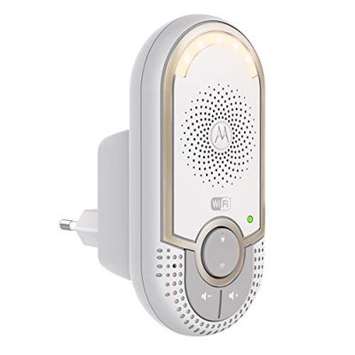 Motorola MBP 162 Connect - Wi-Fi audio babyfoon met nachtlampje, walkietalkie-functie, geluidsniveau-waarschuwingen op je smartphone/tablet, kleur wit