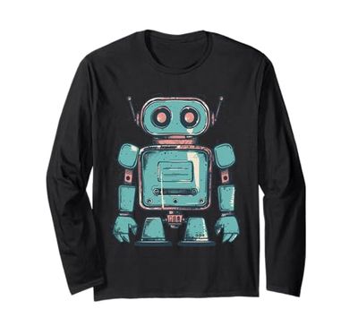 Carino piccolo Robot, Vintage Kids Robot Maglia a Manica