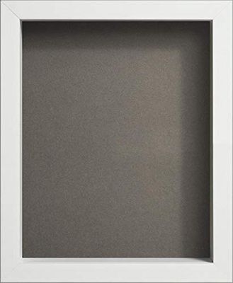 Radcliffe White Wooden Deep 3D Box Frame 20x10 inch, Grey Backing Board * Choice of Sizes* Fitted with Real Glass