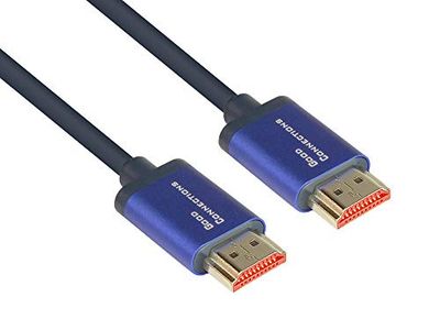 Good Connections SmartFLEX Ultra High Speed HDMI 2.1-kabel, 8K UHD-2/4K UHD, kopergeleider, aluminium behuizing, zeer flexibel, donkerblauw, 0,5 m/50 cm, overige, 4521-SF005B