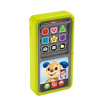 Fisher-Price Mon Smartphone 2 en 1, jouet d’apprentissage de la naissance aux premiers pas, téléphone avec lumières et musique, Version: Anglais, UK; Italien; Portuguese; Espagnol, Castillan, HNL45