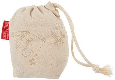 Bonamaison Bedrukte katoenen tassen met trekkoord, boodschappentas, buidel, stoffen zak, groentezak, herbruikbaar, milieuvriendelijk, multifunctioneel, opvouwbaar, grootte: 12x15 cm