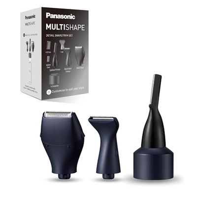 Panasonic ER-CDT1-A301 MULTISHAPE [Sistema Modulare per la Cura della Persona] Set di Accessori per Rasatura/Taglio Capelli, Regolabarba e Sopracciglia, Rasoio per Dettagli, Nero