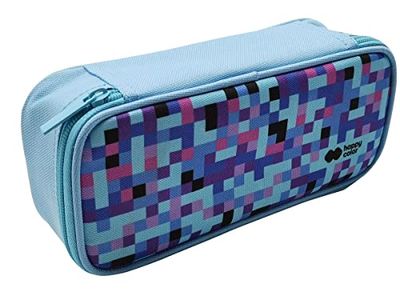 Rectangular etui met een ritssluiting en binnenste flap, PIXI Collection, blauw, Happy Color