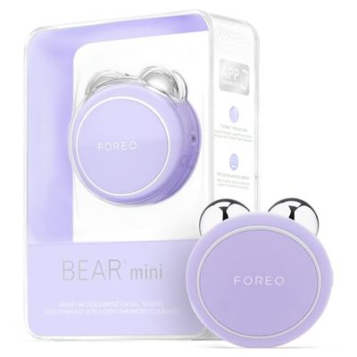 FOREO BEAR mini Masajeador facial eléctrico de microcorrientes - Define el contorno de la mandíbula - Lifting facial no invasivo - Lavender