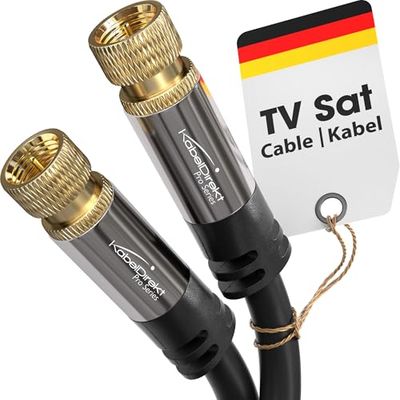 KabelDirekt – Sat Kabel, Antennekabel, Coaxkabel – 7,5m – 4K TV Kabel met metalen F-connector – Verkrijgbaar in 0,5-30m (voor radio/TV, DVB-T, DVB-C, DVB-S/DVB-S2, internet, zwart)
