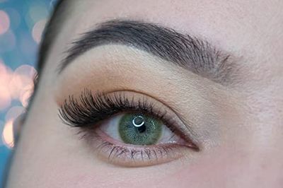 MYSALENS® Lentilles De Contact De Couleur Jade Ocean Naturelle très haute opacité Kit De Rangement Boitier Pince applicateur Offert 12 Mois sans correction