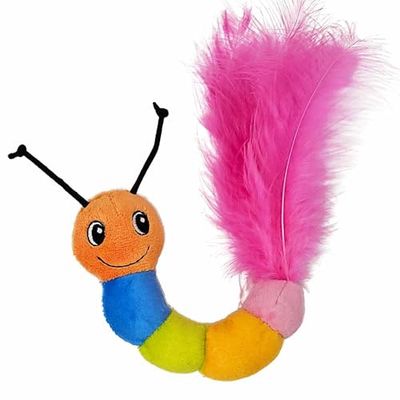 Nobby Pluszowa gąsienica z piórem, z kociołkiem 15 cm