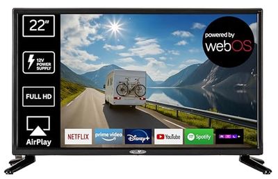 REFLEXION LED22IBT Smart led-tv, LG webOSHub, 55 cm, caravan/camper/camping/caravan/boot/vrachtwagen-tv, 12/230 volt, Full HD, Triple Tuner, DVB-T2HD, DVB-S2, DVB-C, Bluetooth, WLAN