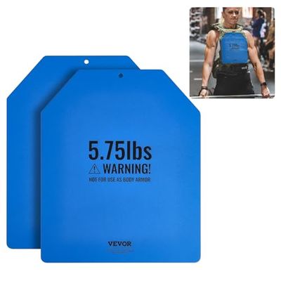 VEVOR Gewichtsvestplaten, 2,6 kg paar, premium stalen verzwaarde platen, voorgevormde ergonomische pasvorm - WOD's, extra gewicht voor gewichtsvesten, voor krachttraining, hardlopen, fitness, zware