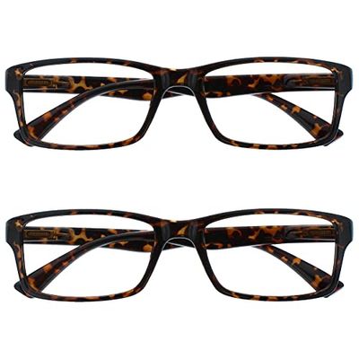 The Reading Glasses Company Brown Tortoiseshell Readers Value 2 Pack Mens Womens UVR2092BR +3.00