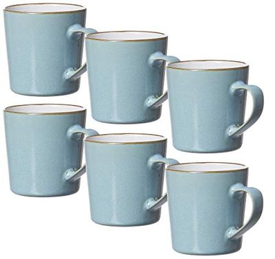 Ritzenhoff & Breker Visby 277265 - Set di 6 tazze da caffè da 400 ml, in gres, colore: Azzurro