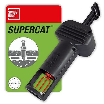SWISSINNO Vole Trap PRO SuperCat: Efficiënte slagval tegen veldmuizen + woelmuizen, Gepatenteerd trekkermechanisme, Eenvoudig op te zetten, Veilig + Herbruikbaar. Gemaakt in EU: 1x val