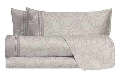 hermet Laura Biagiotti - Juego de sábanas de Matrimonio de algodón, diseño Estampado, 100% algodón, sábana encimera + sábana Bajera + par Fundas de Almohada, Color Gris Claro