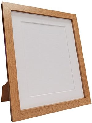Q7 Picture Photo Frame, Oak with White Mount, 10 x 10 Image Size 8 x 8 Inch