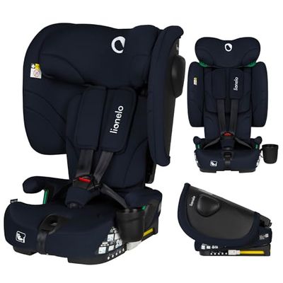 LIONELO NELLY I-SIZE vikbar barnstol 76–150 cm (ca 15 månader – 12 år) grupp 1 2, 3 installation med ISOFIX och TT-rem bak, sidoskydd, justering av nackstöd och ryggstöd
