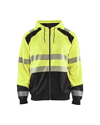 High Vis sweater met capuchon, geel/marineblauw, XX-Large, geel/zwart.