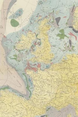 Vintage geological print notebook Europe - Delesse Carte Lithologie Des Mers De L'Europe 1871 | Geology | 120 lined pages