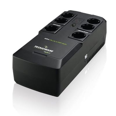 Tecnoware UPS ERA PLUS STRIP 800, sistema de alimentação ininterrupta 800VA, proteção apagão PC, modem, videovigilância, caixa registadora, USB, AVR, autonomia 13 min PC-50 min modem, pronto a usar