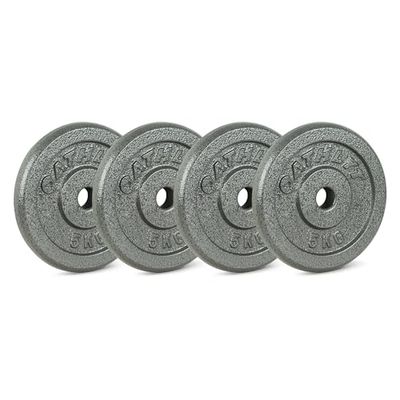 Athlyt 1-inch gietijzeren halterschijven, 4 x 5 kg, zwart