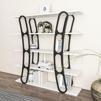 Hanah Home Bookshelf, White Black, Taille Unique