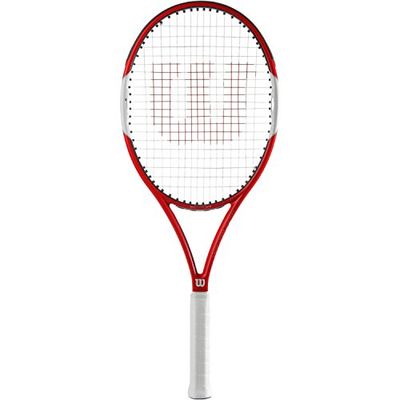 Wilson Racchetta da tennis unisex, Per un gioco a tutto campo, Per giocatori principianti e intermedi, Six.One Lite 102, Misura 1, Rosso/Bianco, WRT73660U1