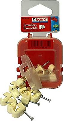 Legrand - Cavaliers Multifix x 20 - souples - pour câble Ø7mm à Ø10 mm - blanc
