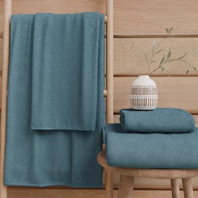 PETTI Artigiani Italiani - Serviettes de Bain 100% éponge de Coton, Ensemble de Serviettes 1+1, 2 pièces 1 Serviette de Visage et 1 Serviette de Main, Serviettes Avion