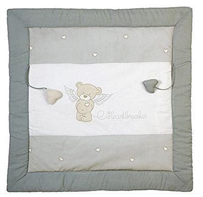 roba Kravalltäcke Heartbreaker - 100 x 100 cm - Lekmatta för spädbarn med björnmotiv - kan användas som lekgårdsinlägg - av stoppad bomull - inkl. baby leksaker
