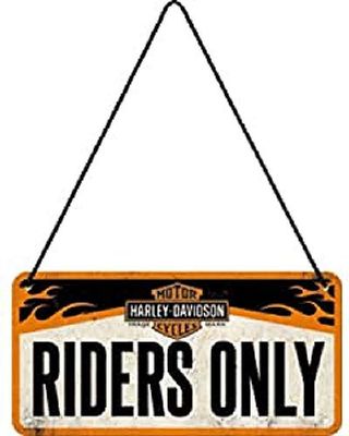 Nostalgic-Art, Plaque à Suspendre, Harley-Davidson – Riders Only – Idée de Cadeau pour Les Fans de Moto, en métal, Déco Design Retro, 10 x 20 cm