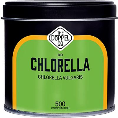 Chlorelle Bio - 500 COMPRIMÉS - 1500 mg par dose - Paroi Cellulaire Brisée - Coupe-faim et Soulage l'Anxiété - Effet Satiétant - Détox - Protéine Vegan Écologique - Sans Plastique