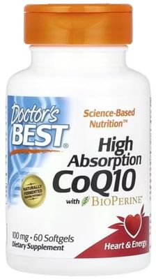Doctor's Best - Coenzyme Q10 with BioPerine | Highly absorbable Formula to Support Heart Health - 100mg, 60 softgels