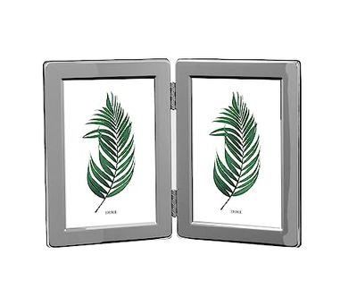 Inov8 Framing Tarnish Resistant Silver Plated Picture Frame - Narrow Edge Double Frame Design for Two Photos Frame Design for Two Photos 2.5x3.5 Inch (6.5 x 9cm)