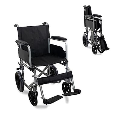 Mobiclinic, Vouwrolstoel, Model marsella, Wielen met snelsluiting drukknop, Stevig, Zitting 46cm, Inklapbare voetsteun armleuningen, Remhendel, Rolstoel voor gehandicapten, Zilver