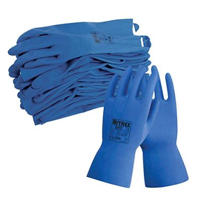 NITREX Unigloves 645 - Guantes de látex resistentes a los químicos, color azul