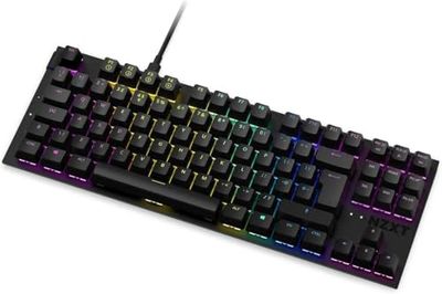 NZXT Function TKL 2022 - Tastiera da gioco meccanica per PC - Illuminata - Interruttore RGB lineare - Interruttori compatibili con MX - Hot Swap - Cover in alluminio - Nera DE (QWERTZ)