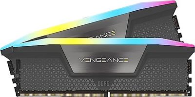 CORSAIR VENGEANCE RGB DDR5 64Go (2x32Go) DDR5 6000MHz CL30 AMD EXPO Intel XMP iCUE Mémoire Informatique Compatible - Gris (CMH64GX5M2B6000Z30)