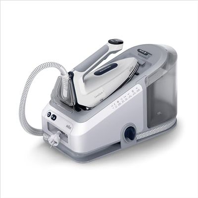 Braun CareStyle 7 IS7262GY, strijkstation met professionele stoomgenerator, FreeGlide 3D, iMode en iCare, verticaal strijken, Ultimate FastClean, uitneembare houder 2 l, 2700 W, paars